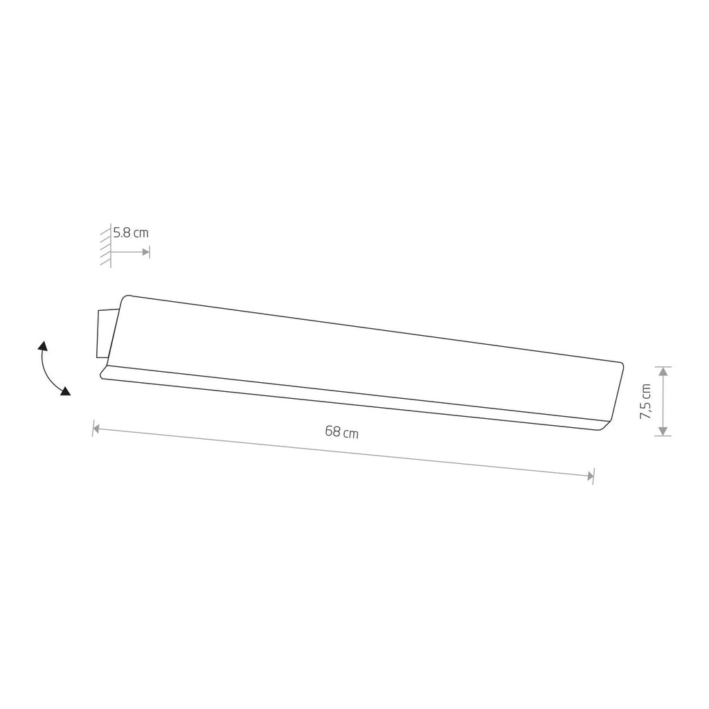 Nowodvorski Kinkiet regulowany z włącznikiem WING LED 11W 50/60Hz - Stal lakierowana - Biały 7543