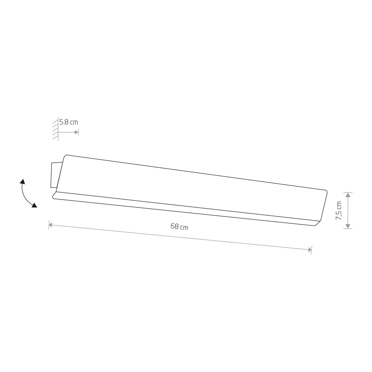 Nowodvorski Kinkiet regulowany z włącznikiem WING LED 11W 50/60Hz - Stal lakierowana - Biały 7543