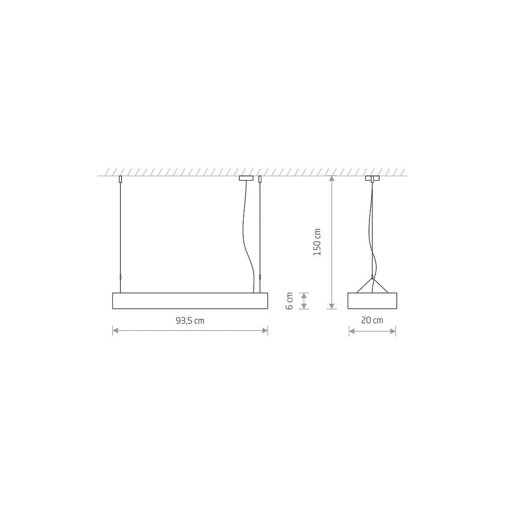 Nowodvorski Lampa wisząca SOFT LED 90X20 16W 50/60Hz - Aluminium lakierowane - Biały 7545