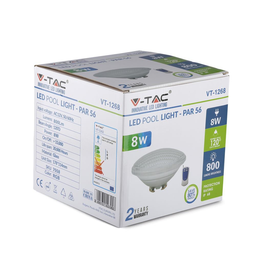 12W Żarówka LED PAR56 / Basenowa / / Sterowanie: Pilot