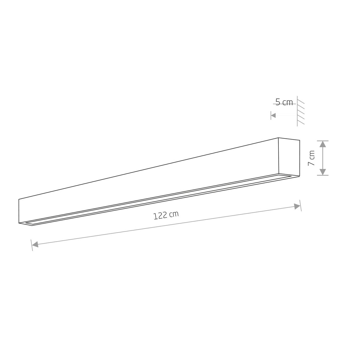 Nowodvorski Kinkiet STRAIGHT WALL LED L 22W 50/60Hz - Stal lakierowana - Grafitowy 7560