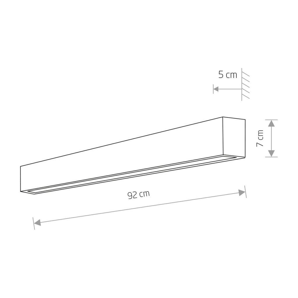 Nowodvorski Kinkiet STRAIGHT WALL LED M 16W 50/60Hz - Stal lakierowana - Grafitowy 7561