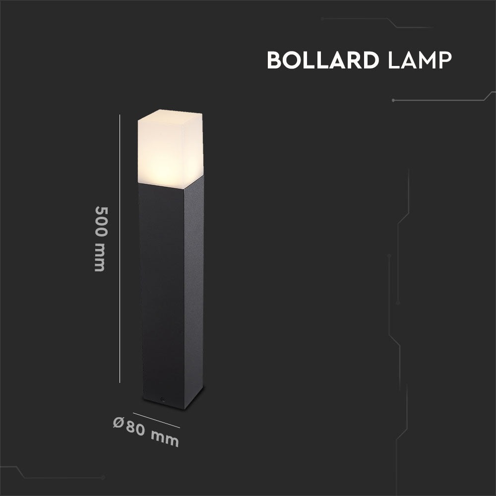 Słupek ogrodowy 500 mm GU10 / Kształt: Kwadrat / Obudowa: Czarny / IP54