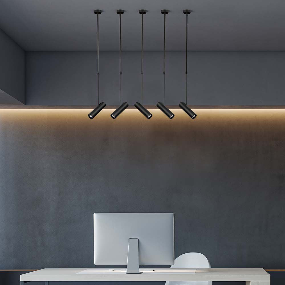 Lampa Wisząca / Trzonek:GU10 / Aluminium / Czarny