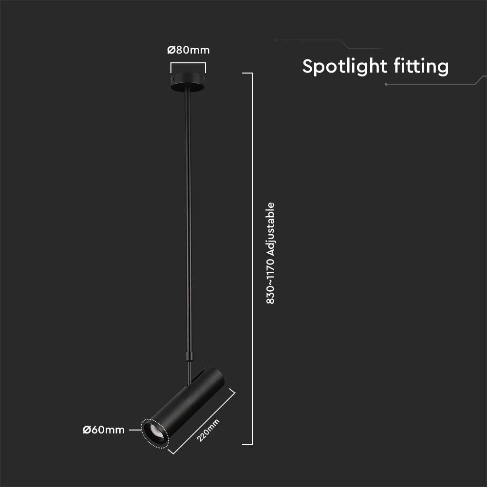 Lampa Wisząca / Trzonek:GU10 / Aluminium / Czarny