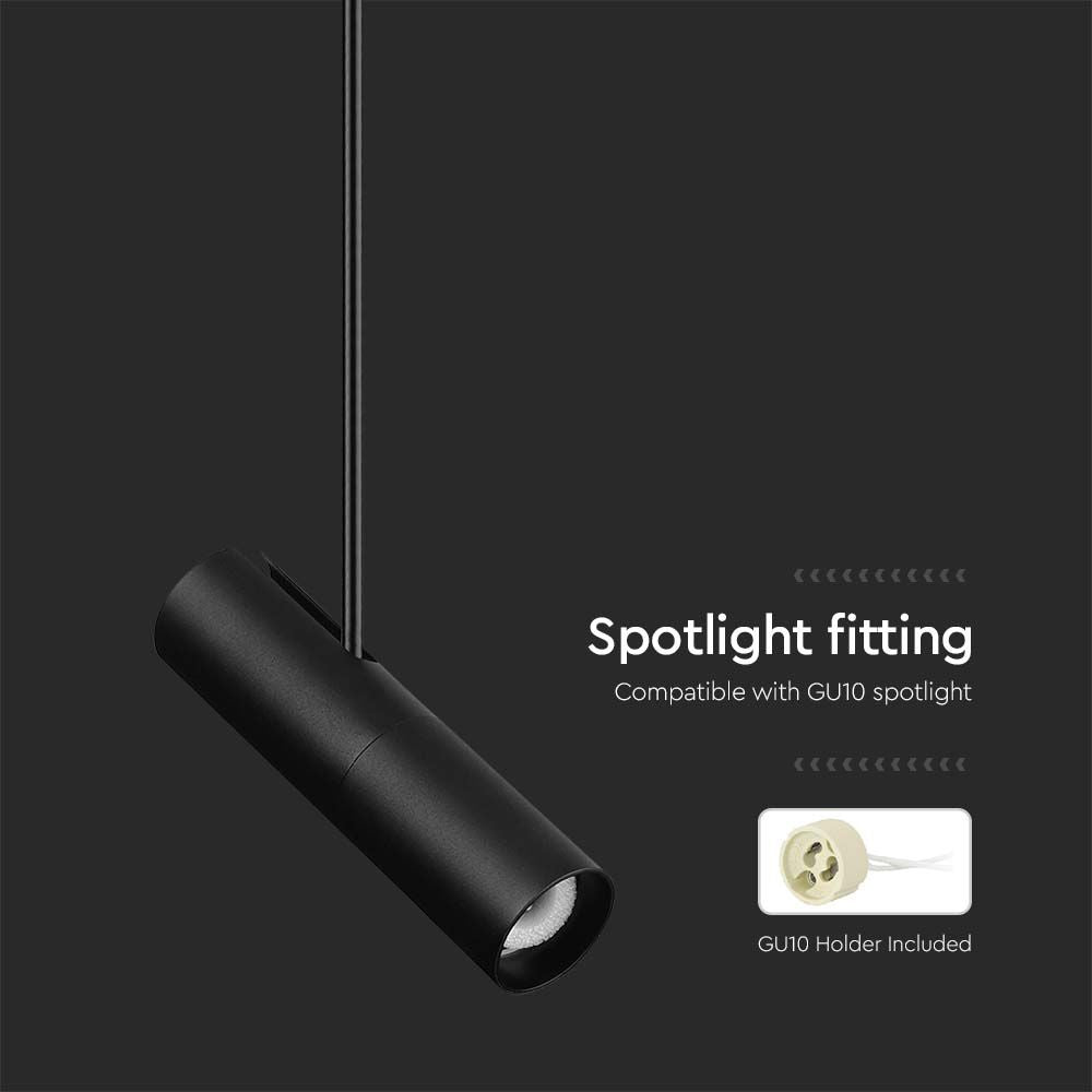 Lampa Wisząca / Trzonek:GU10 / Aluminium / Czarny
