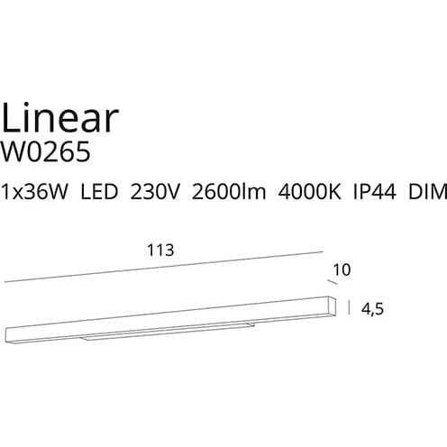 Maxlight Kinkiet Linear - Metal + akryl - Biały W0265