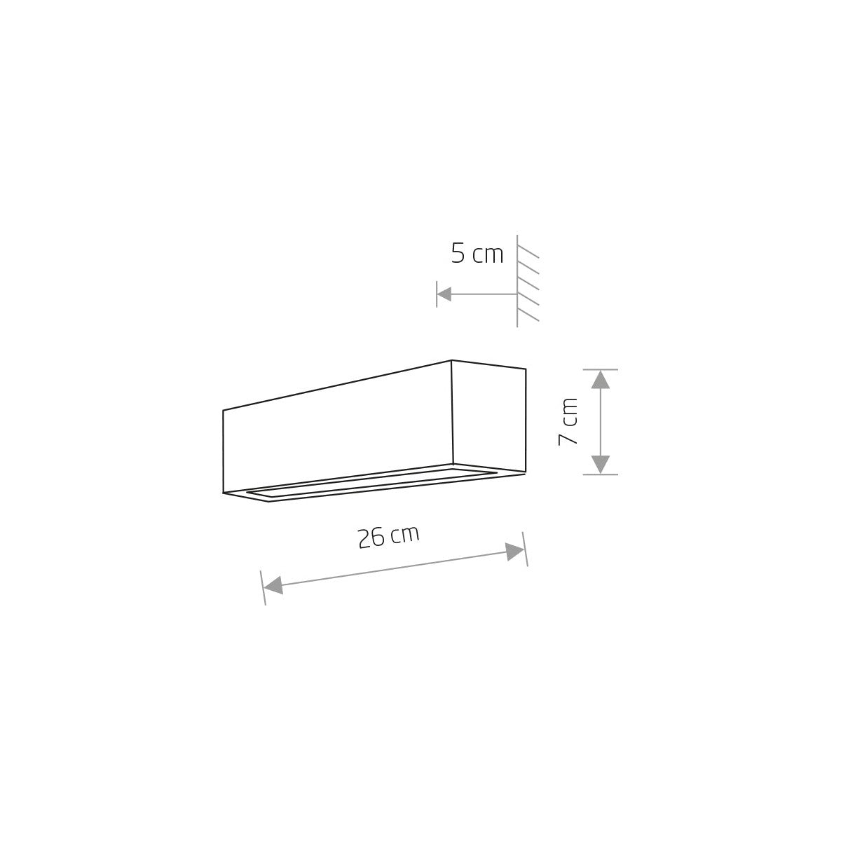 Nowodvorski Kinkiet STRAIGHT WALL XS 10W only LED 50/60Hz - Stal lakierowana - Czarny 7601