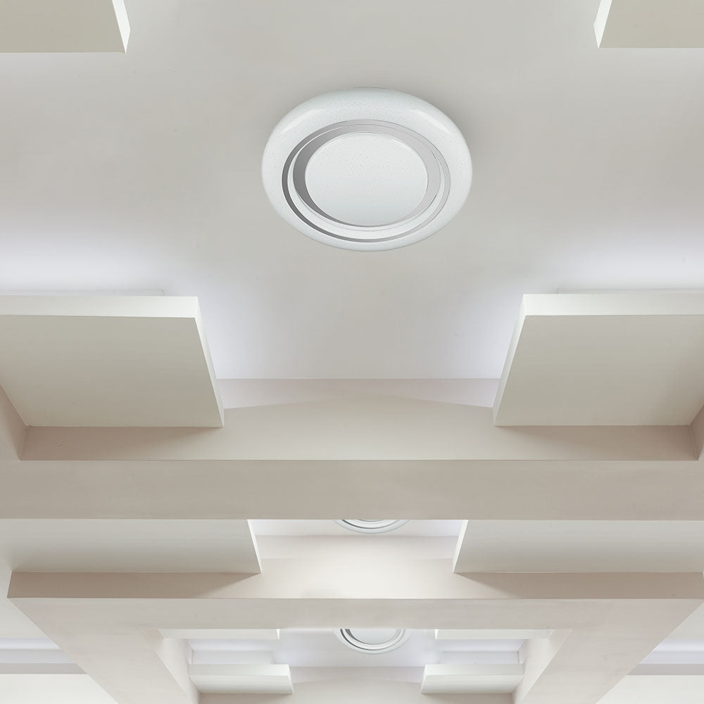 30W/60W/30W Dekoracyjny plafon LED / Barwa: 3w1 / Ściemniany / Klosz z efektem gwiazdki