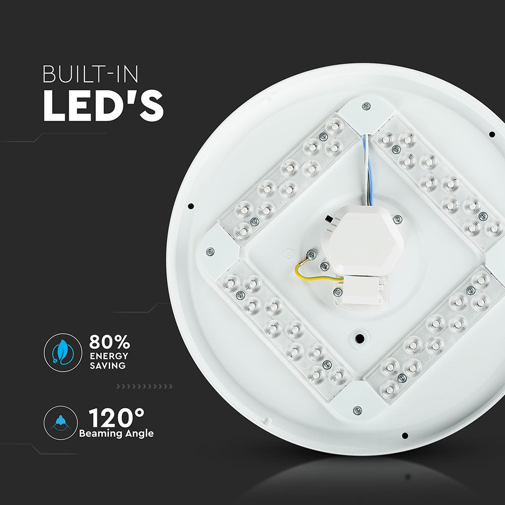 12W Plafon LED DOME / Średnica: 230 / Klosz: Efekt gwiazdek / Barwa:3w1