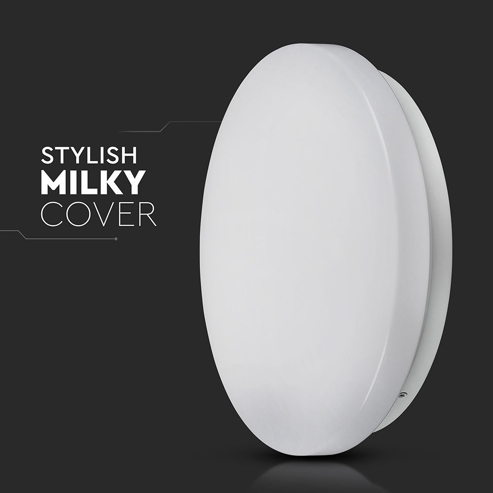 12W Plafon LED DOME / Średnica: 230 / Klosz: Mleczny / Barwa:3w1