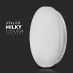12W Plafon LED DOME / Średnica: 230 / Klosz: Mleczny / Barwa:3w1