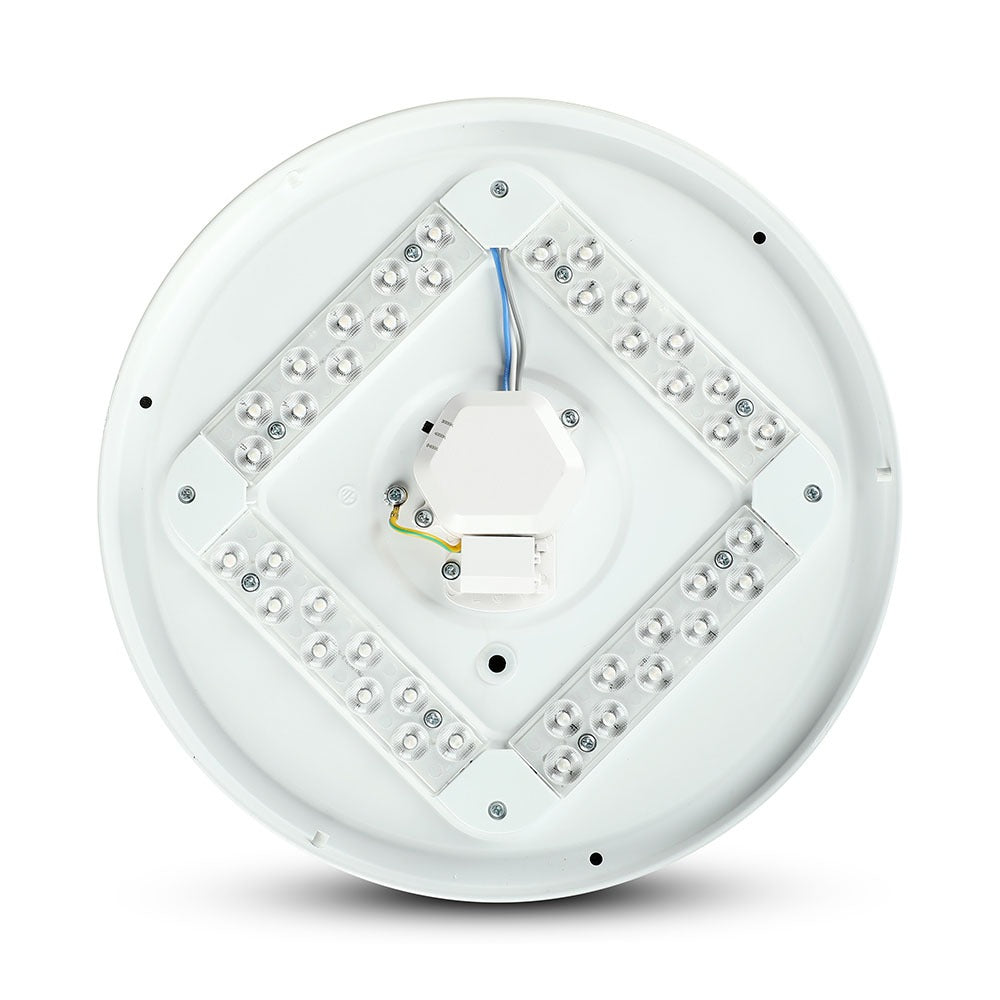 12W Plafon LED DOME / Średnica: 230 / Klosz: Mleczny / Barwa:3w1