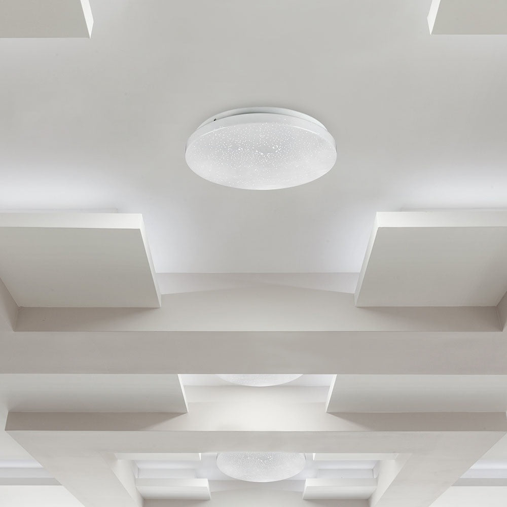 24W Plafon LED DOME / Średnica: 350 / Klosz: Efekt gwiazdek / Barwa:3w1