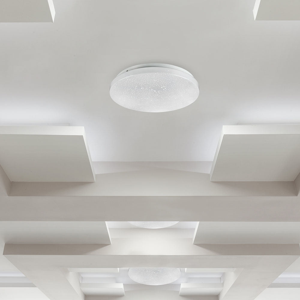 36W Plafon LED DOME / Średnica: 450 / Klosz: Efekt gwiazdek / Barwa:3w1