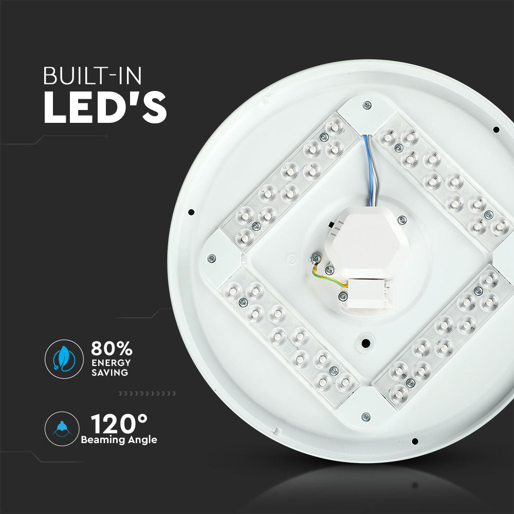 36W Plafon LED DOME / Średnica: 450 / Klosz: Mleczny / Barwa:3w1