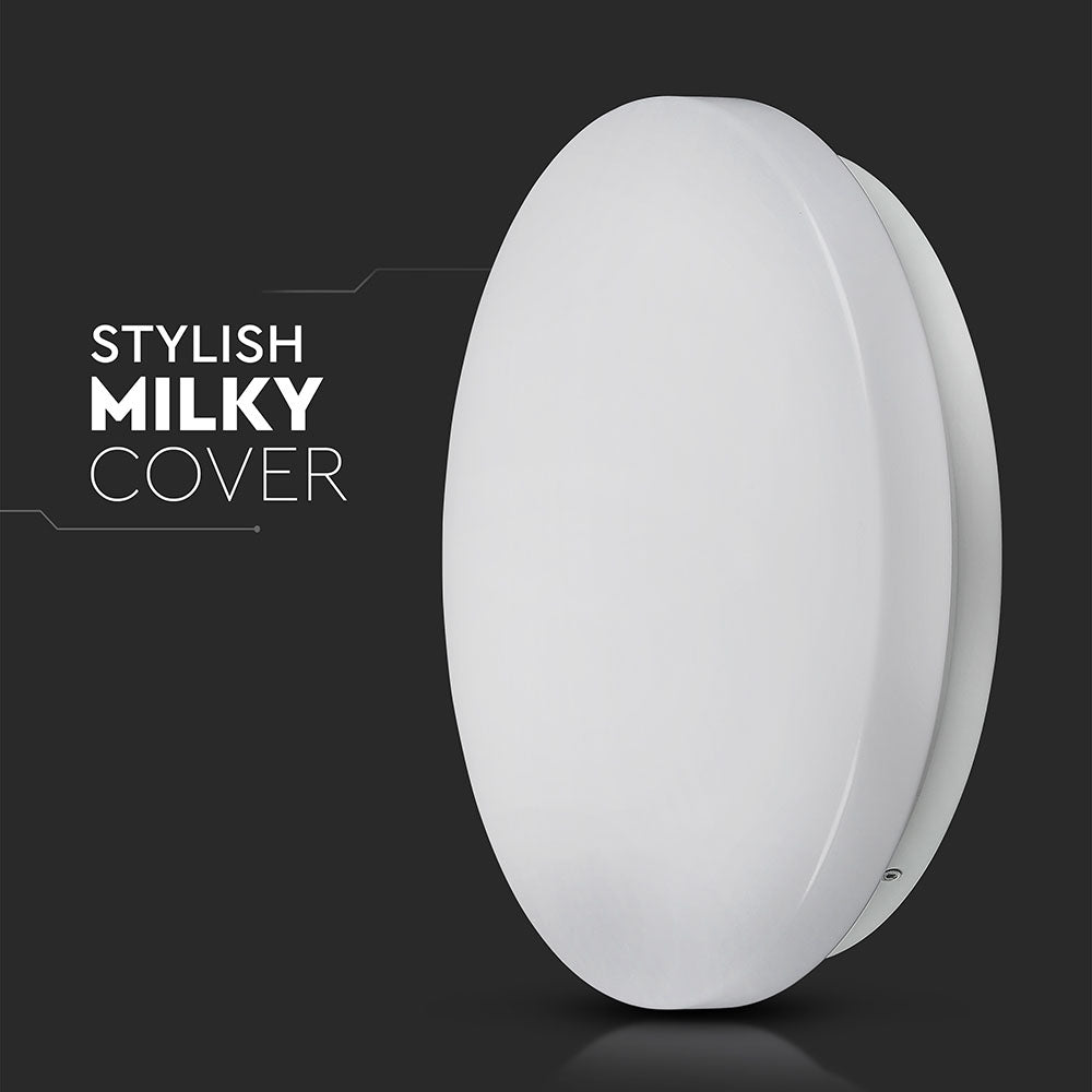 36W Plafon LED DOME / Średnica: 450 / Klosz: Mleczny / Barwa:3w1