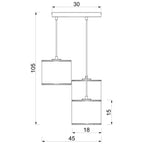 żyrandol Arden talerz dia 300, black, cylinder shade dia 180, h 150 black/gold 3xE27