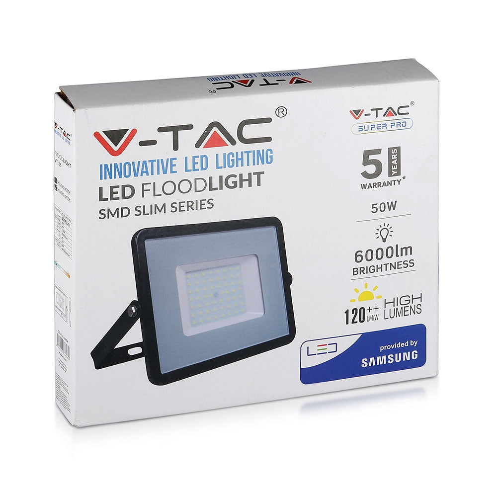50W Naświetlacz LED SMD / Chip SAMSUNG / Barwa:4000K / Obudowa: Czarna / Wydajność: 120lm/w