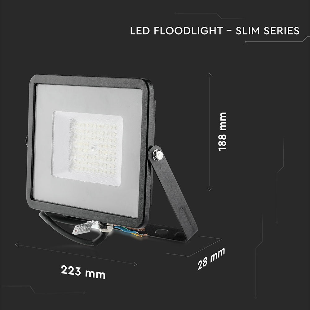 50W Naświetlacz LED SMD / Chip SAMSUNG / Barwa:6400K / Obudowa: Czarna / Wydajność: 120lm/w