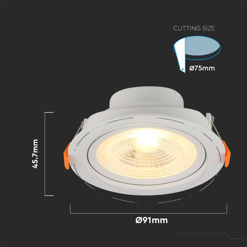 7W Oprawa wpuszczana LED / Barwa:4000K