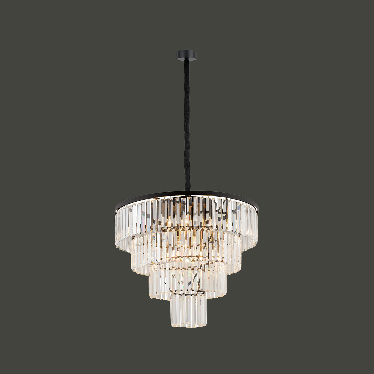 Nowodvorski Żyrandol CRISTAL L 25W only LED 50/60Hz - Kryształ - Transparentny I 7614 - lampa włączona