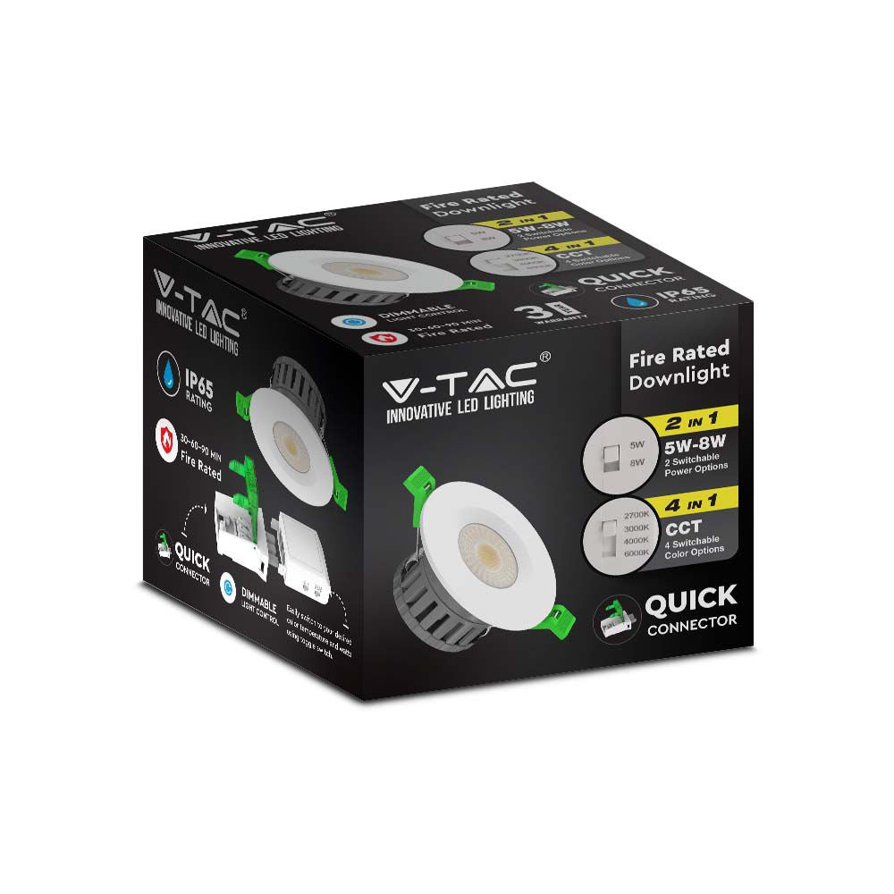 5W/8W Oprawa wpuszczana LED odporna na ogień/ Barwa:4w1 / IP65 / Ściemniana
