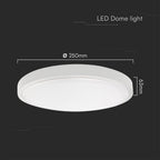 18W Plafon LED / SAMSUNG / Średnica: 225mm / Barwa:6500K / Klosz: Okrągły mleczny biała ramka / IP44