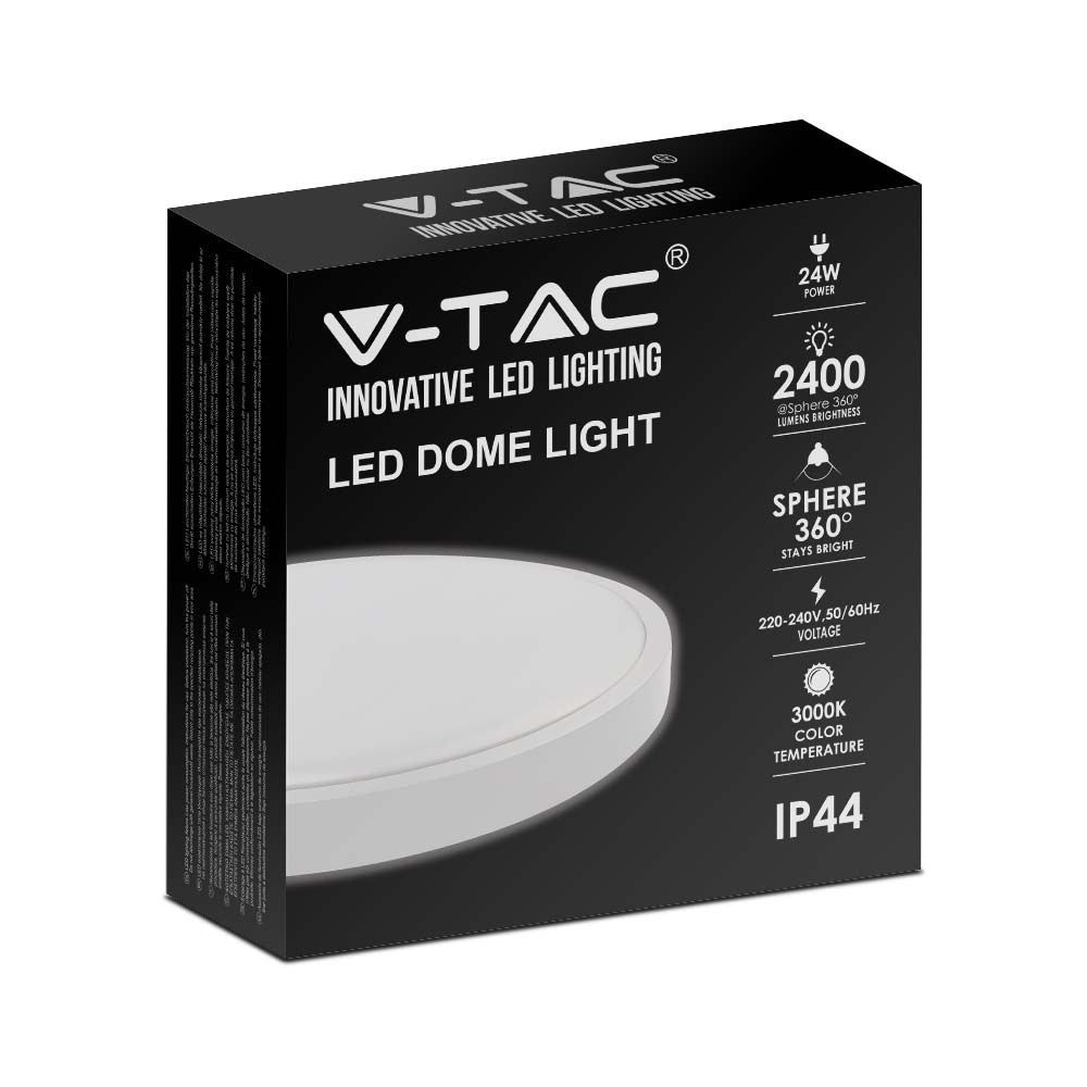 24W Plafon LED / Średnica: 295mm / Barwa:3000K / Klosz: Okrągły mleczny biała ramka / IP44