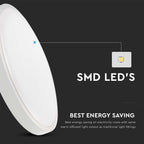 24W Plafon LED / Średnica: 295mm / Barwa:4000K / Klosz: Okrągły mleczny biała ramka / IP44
