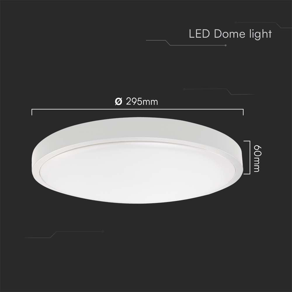 24W Plafon LED / SAMSUNG / Średnica: 295mm / Barwa:4000K / Klosz: Okrągły mleczny biała ramka / IP44