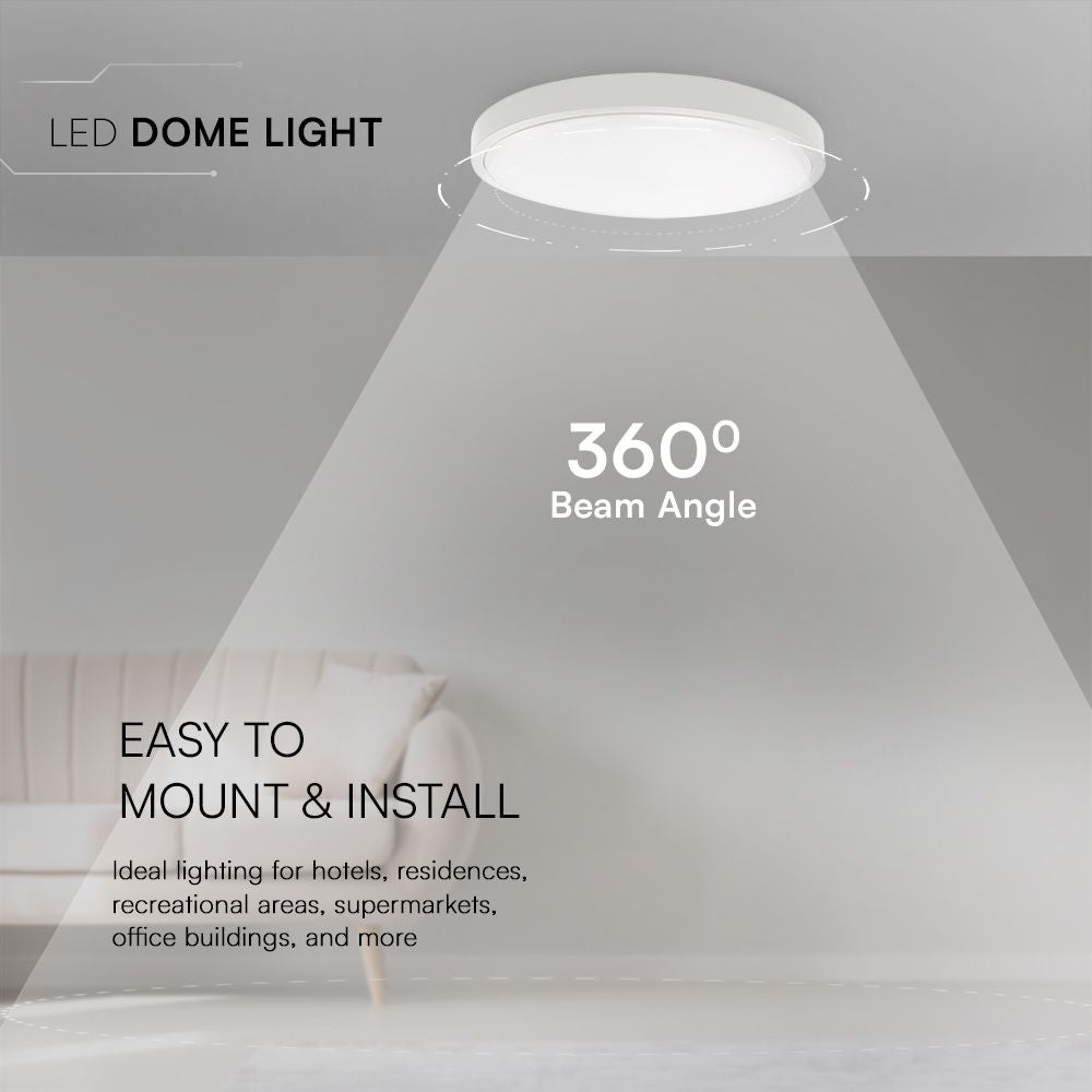 24W Plafon LED / SAMSUNG / Średnica: 295mm / Barwa:3000K / Klosz: Okrągły mleczny biała ramka / IP44