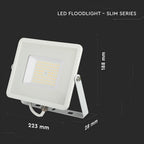 50W Naświetlacz LED SMD / Chip SAMSUNG / Barwa:6400K / Obudowa: Biała / Wydajność: 120lm/w