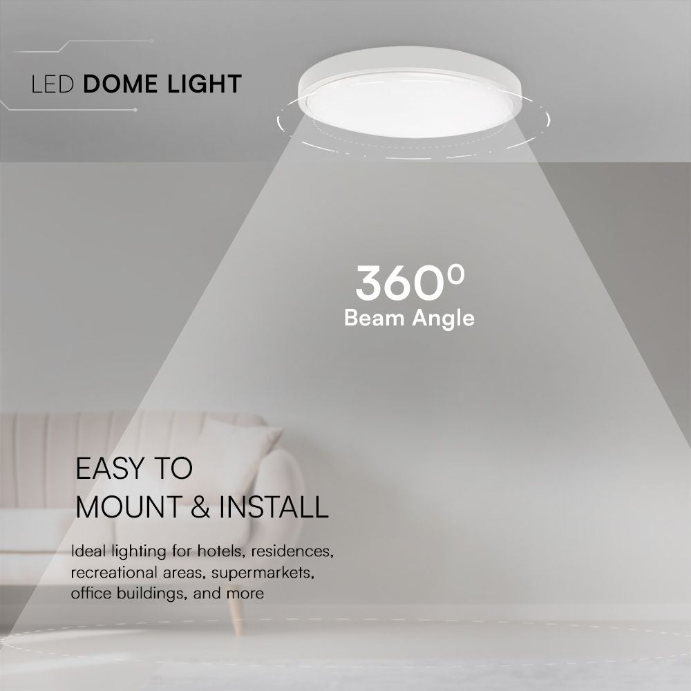 36W Plafon LED / SAMSUNG / Średnica: 350mm / Barwa:4000K / Klosz: Okrągły mleczny biała ramka / IP44