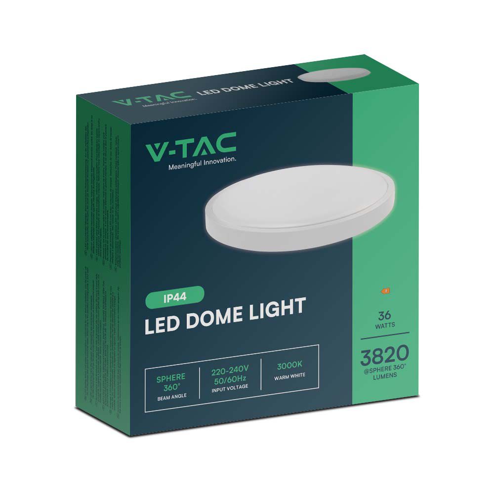 36W Plafon LED / Średnica: 350mm / Barwa:6500K / Klosz: Okrągły mleczny biała ramka / IP44