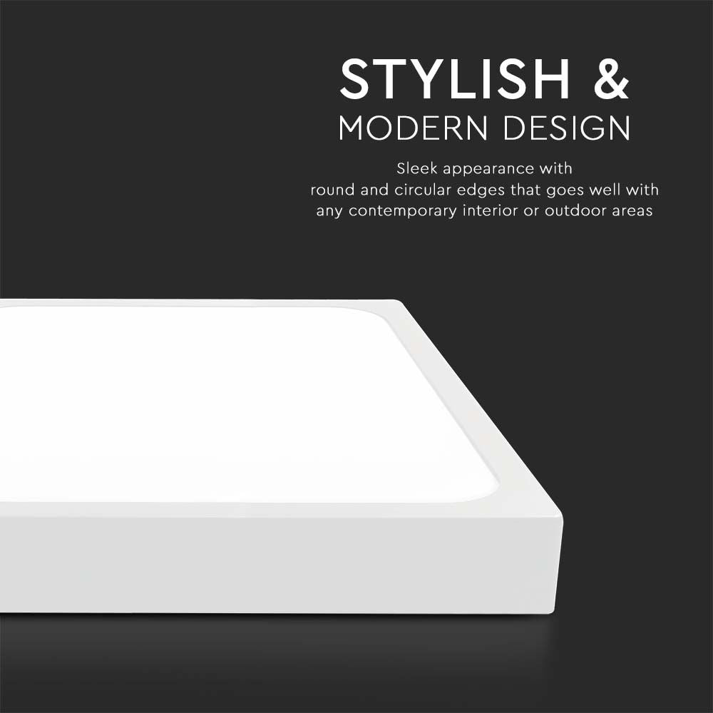 24W Plafon LED / Średnica: 295mm / Barwa:6500K / Klosz: Kwadratowy mleczny biała ramka / IP44