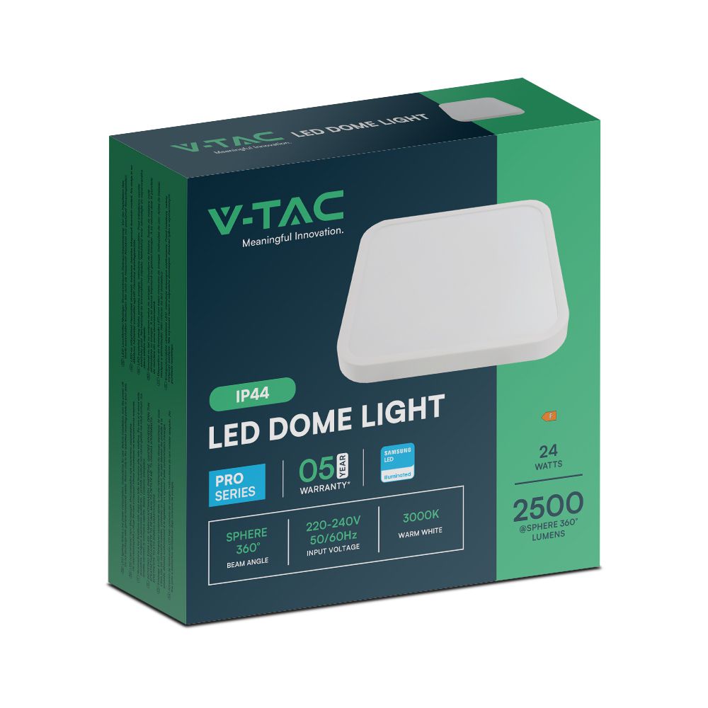 24W Plafon LED / SAMSUNG / Średnica: 295mm / Barwa:4000K / Klosz: Kwadratowy mleczny biała ramka / IP44
