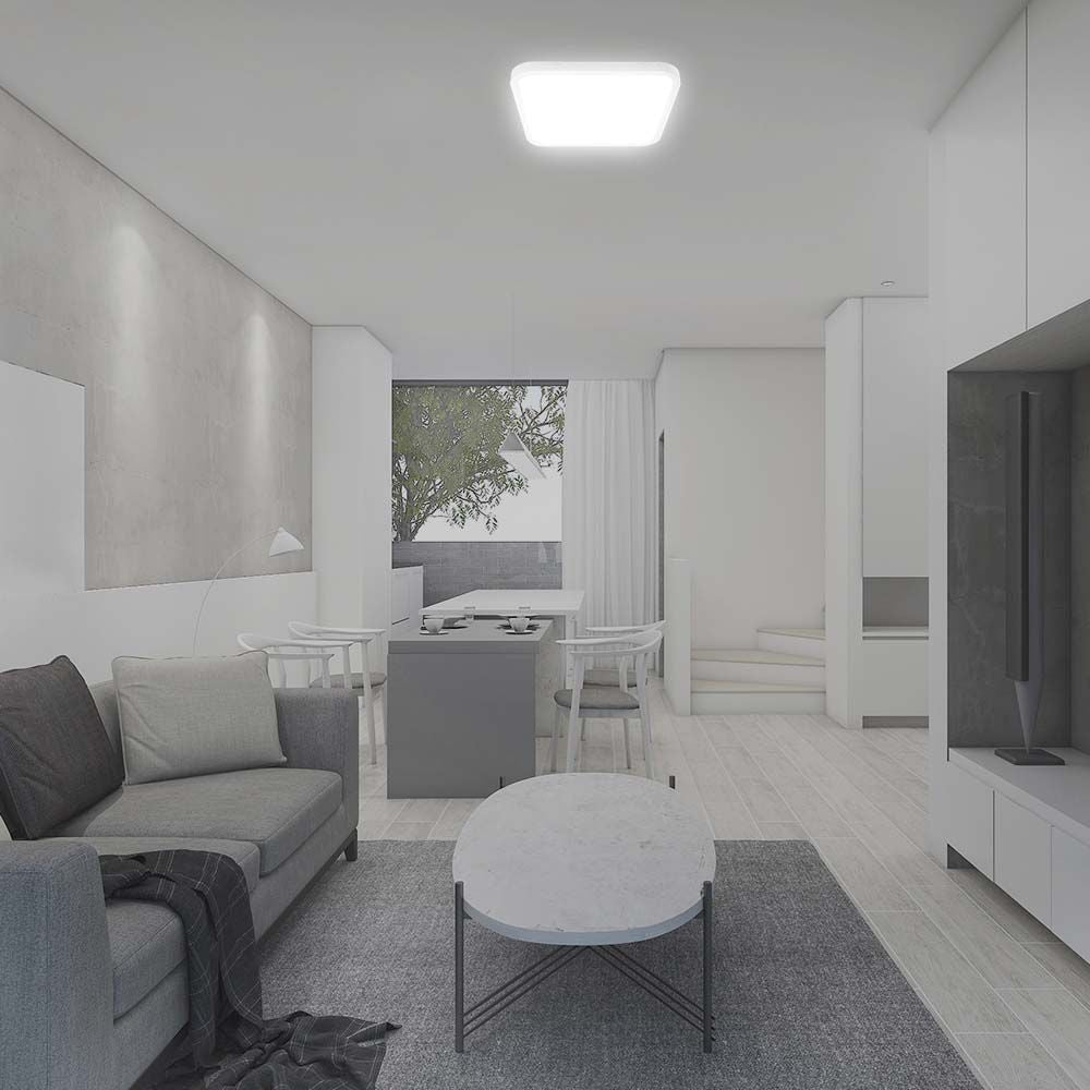 24W Plafon LED / Średnica: 295mm / Barwa:6500K / Klosz: Kwadratowy mleczny biała ramka / IP44