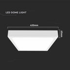 30W Plafon LED / Średnica: 420mm / Barwa:4000K / Klosz: Kwadratowy mleczny biała ramka / IP44