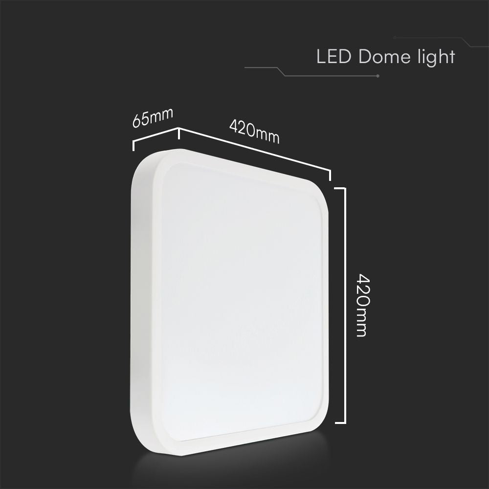 48W Plafon LED / SAMSUNG / Średnica: 420mm / Barwa:3000K / Klosz: Kwadratowy mleczny biała ramka / IP44