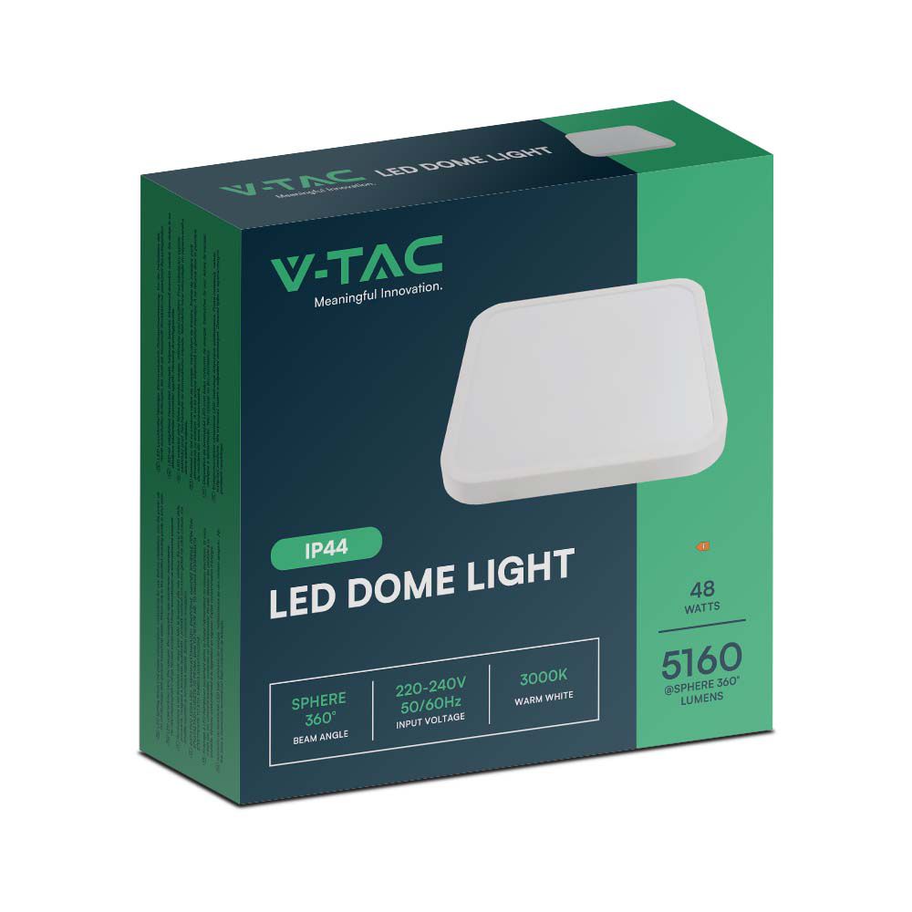 48W Plafon LED / Średnica: 420mm / Barwa:4000K / Klosz: Kwadratowy mleczny biała ramka / IP44