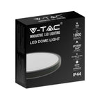 18W Plafon LED / Średnica: 225mm / Barwa:6500K / Klosz: Okrągły mleczny czarna ramka / IP44
