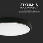 18W Plafon LED / Średnica: 225mm / Barwa:6500K / Klosz: Okrągły mleczny czarna ramka / IP44