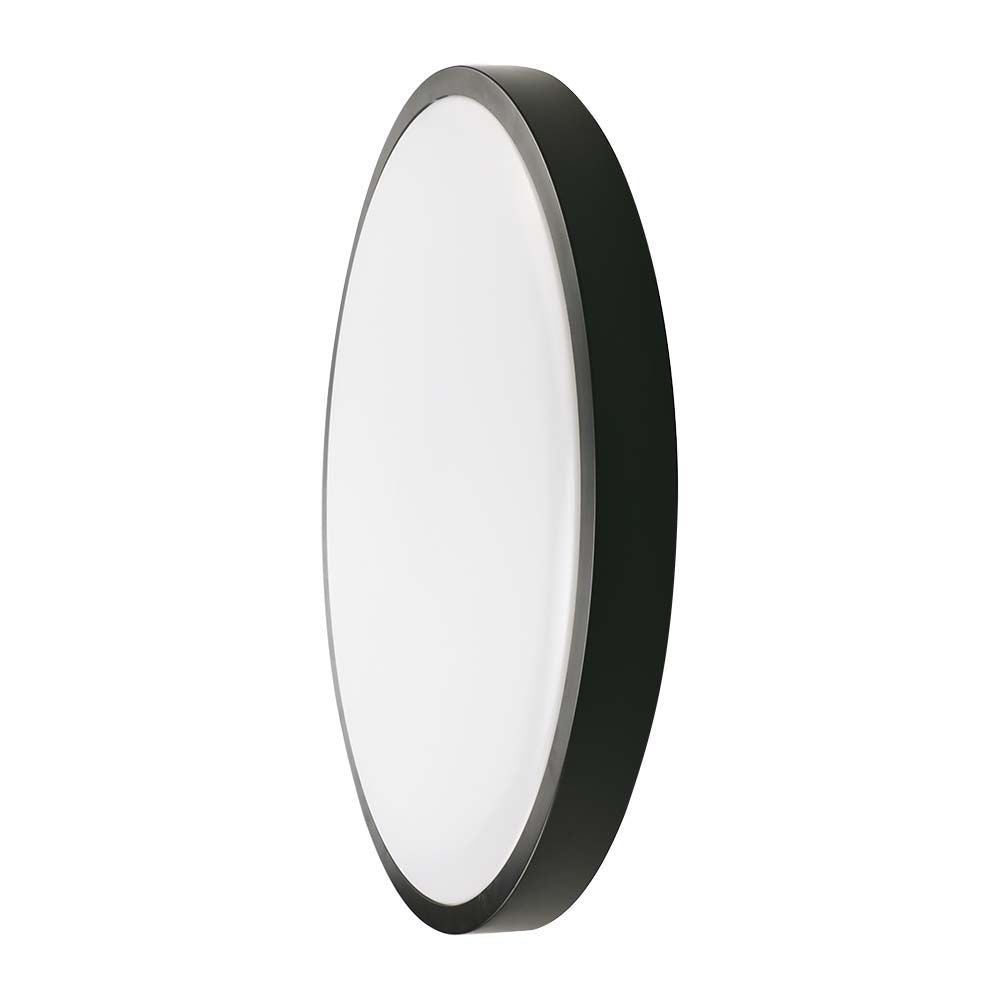18W Plafon LED / Średnica: 225mm / Barwa:6500K / Klosz: Okrągły mleczny czarna ramka / IP44
