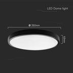 18W Plafon LED / SAMSUNG / Średnica: 225mm / Barwa:3000K / Klosz: Okrągły mleczny czarna ramka / IP44