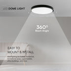18W Plafon LED / SAMSUNG / Średnica: 225mm / Barwa:6500K / Klosz: Okrągły mleczny czarna ramka / IP44