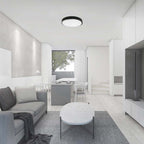 24W Plafon LED / Średnica: 295mm / Barwa:3000K / Klosz: Okrągły mleczny czarna ramka / IP44