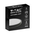 24W Plafon LED / Średnica: 295mm / Barwa:4000K / Klosz: Okrągły mleczny czarna ramka / IP44