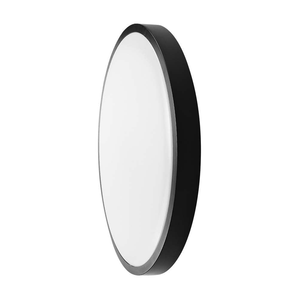 24W Plafon LED / Średnica: 295mm / Barwa:4000K / Klosz: Okrągły mleczny czarna ramka / IP44