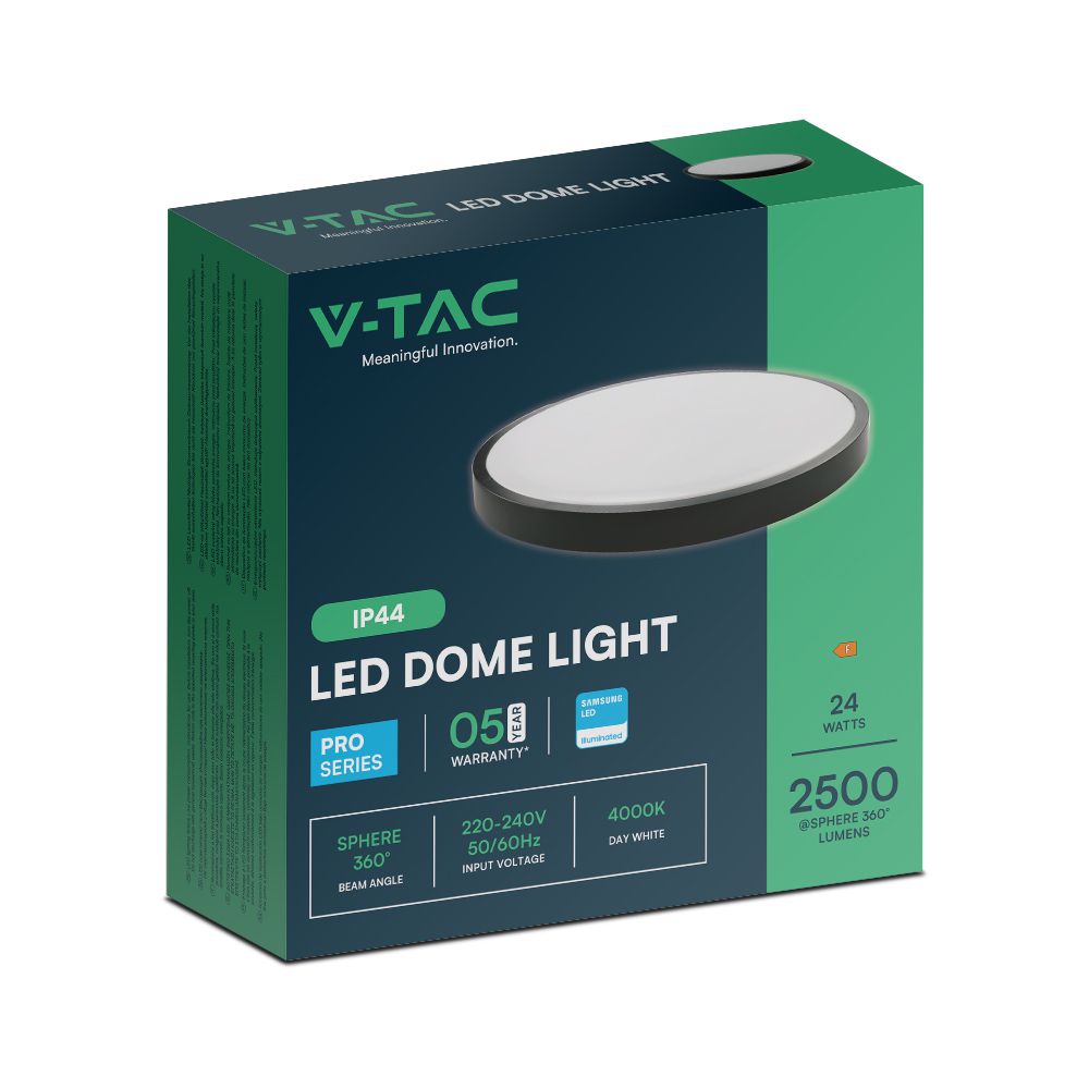 24W Plafon LED / SAMSUNG / Średnica: 295mm / Barwa:4000K / Klosz: Okrągły mleczny czarna ramka / IP44
